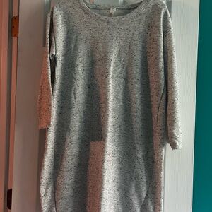 Heather Gray 3/4 Sleeve Terrycloth Maternity Dress
